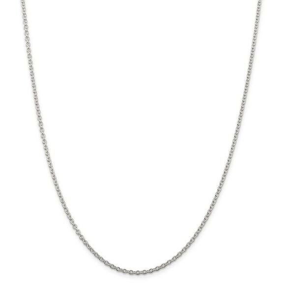 2.25mm Sterling Silver Classic Solid Cable Chain Necklace, 18 Inch - Picture 3 of 8